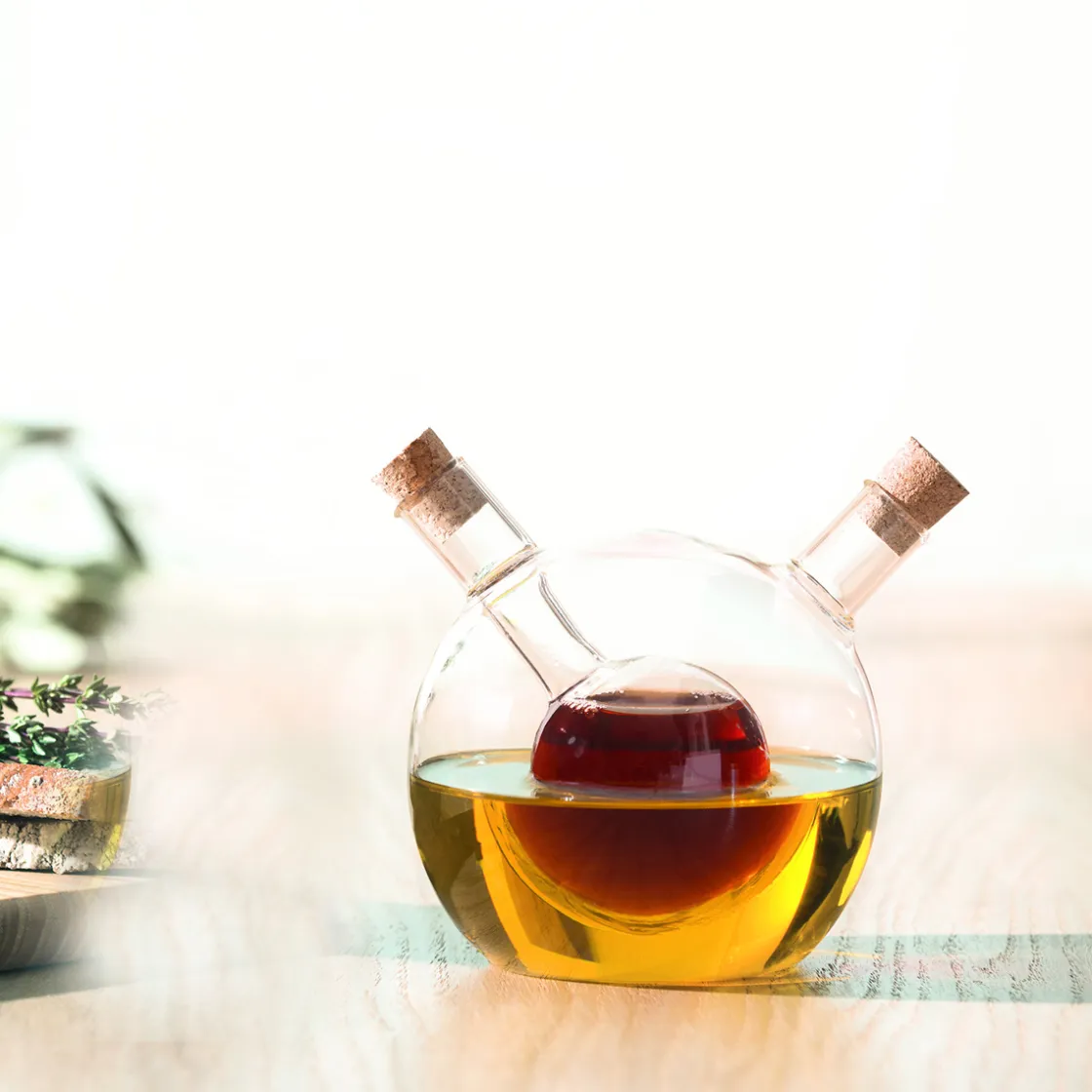 secret d'gourmet Vinagreras, Azucareros, Saleros Y Pimenteros>Aceitera+Vinagrera Boule Vidrio 42/6Cl