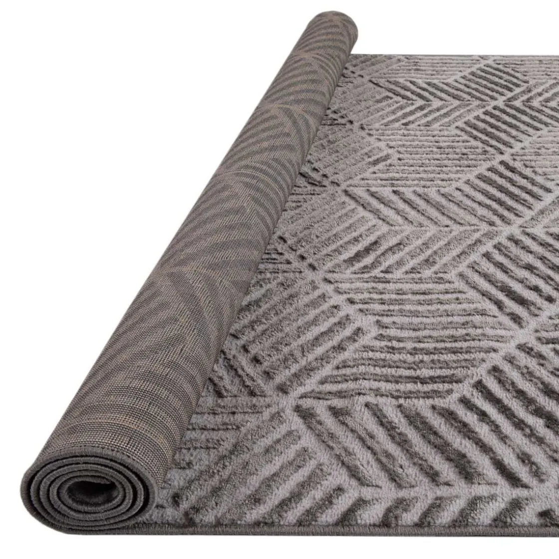 Alfombras Decorativas>Alfombra Antracita Geométrica 120x160Cm