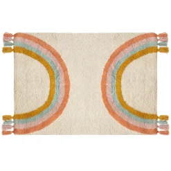 atmosphera4kids Téxtil>Alfombra arcoíris TUFT RAINBOW con flecos