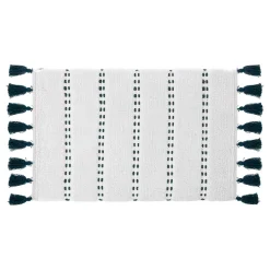 5five Alfombras De Baño>Alfombra de Baño Azul Petróleo Con Pompones 50x75c