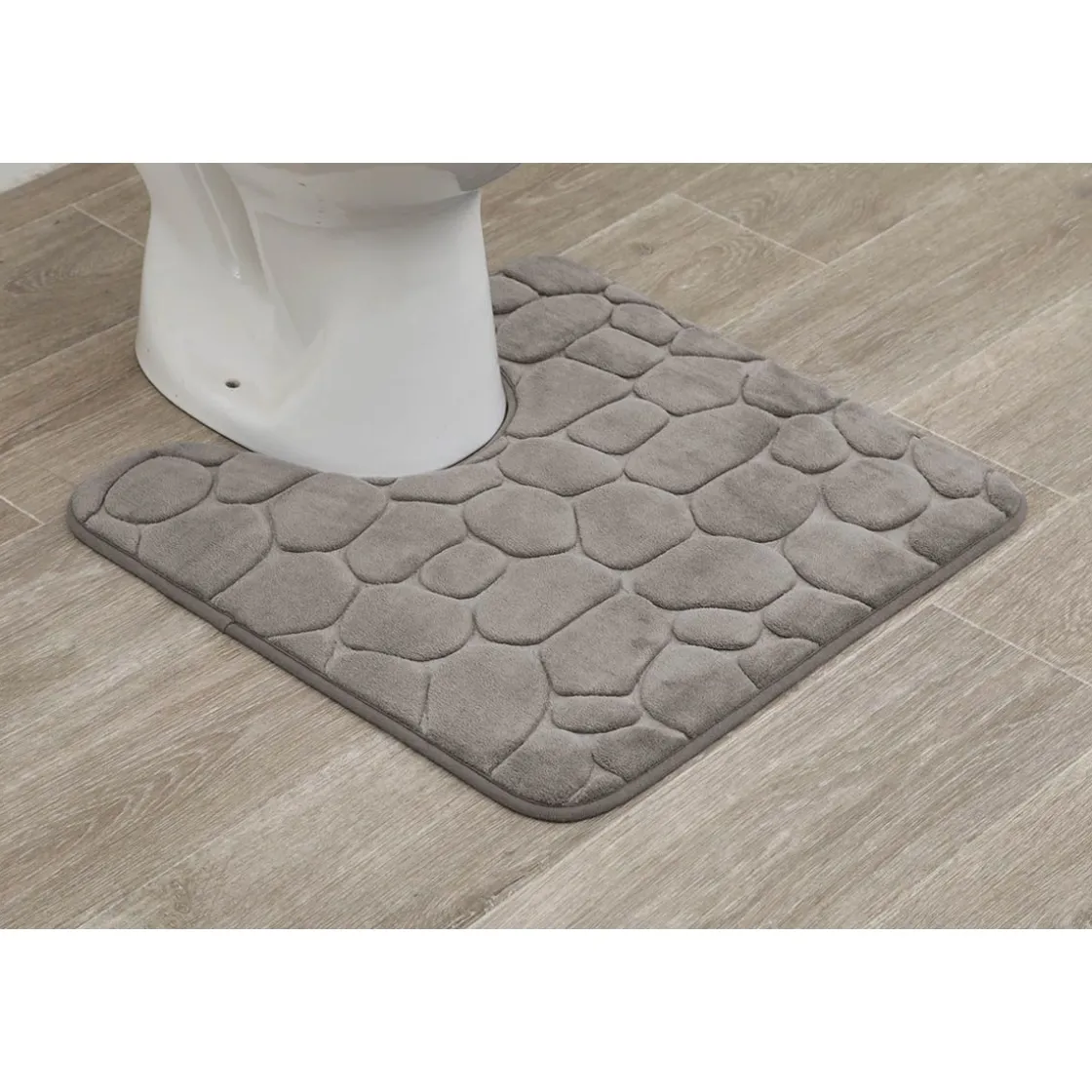Alfombras De Baño>Alfombra de baño gris pardo con contorno