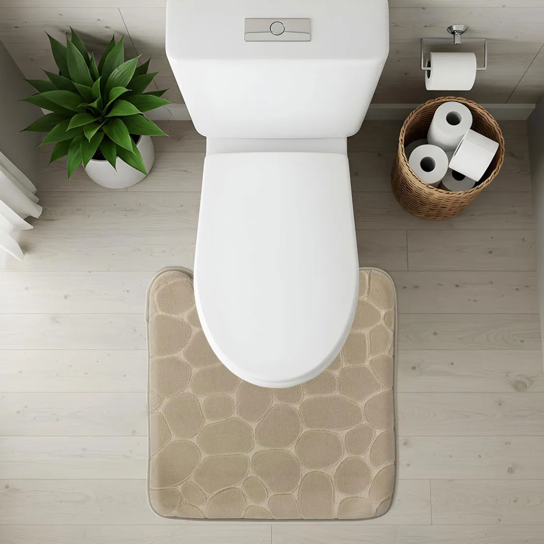 Alfombras De Baño>Alfombra de baño gris pardo con contorno