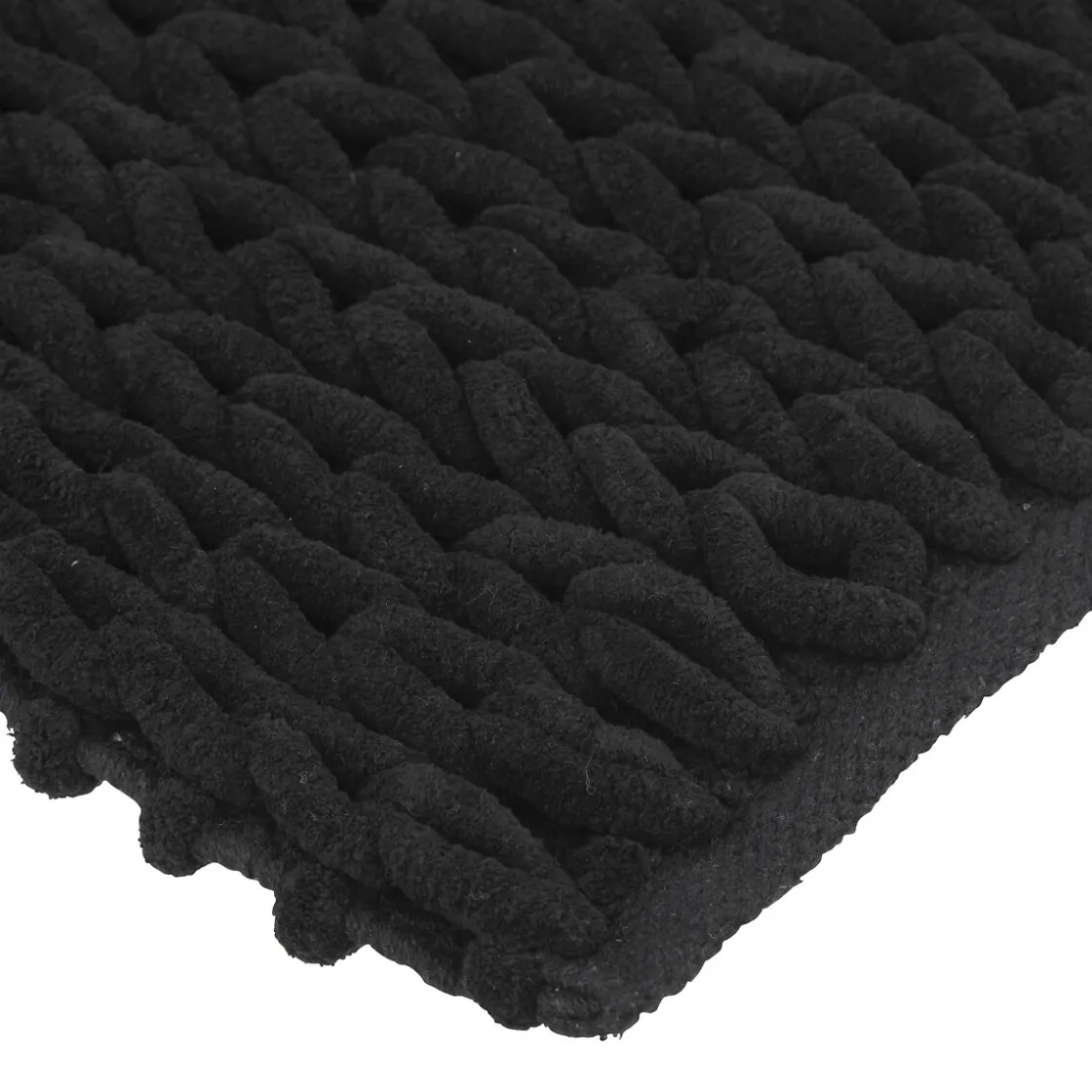 5five Alfombras De Baño>Alfombra De Baño Gruesa Negra 50x120Cm