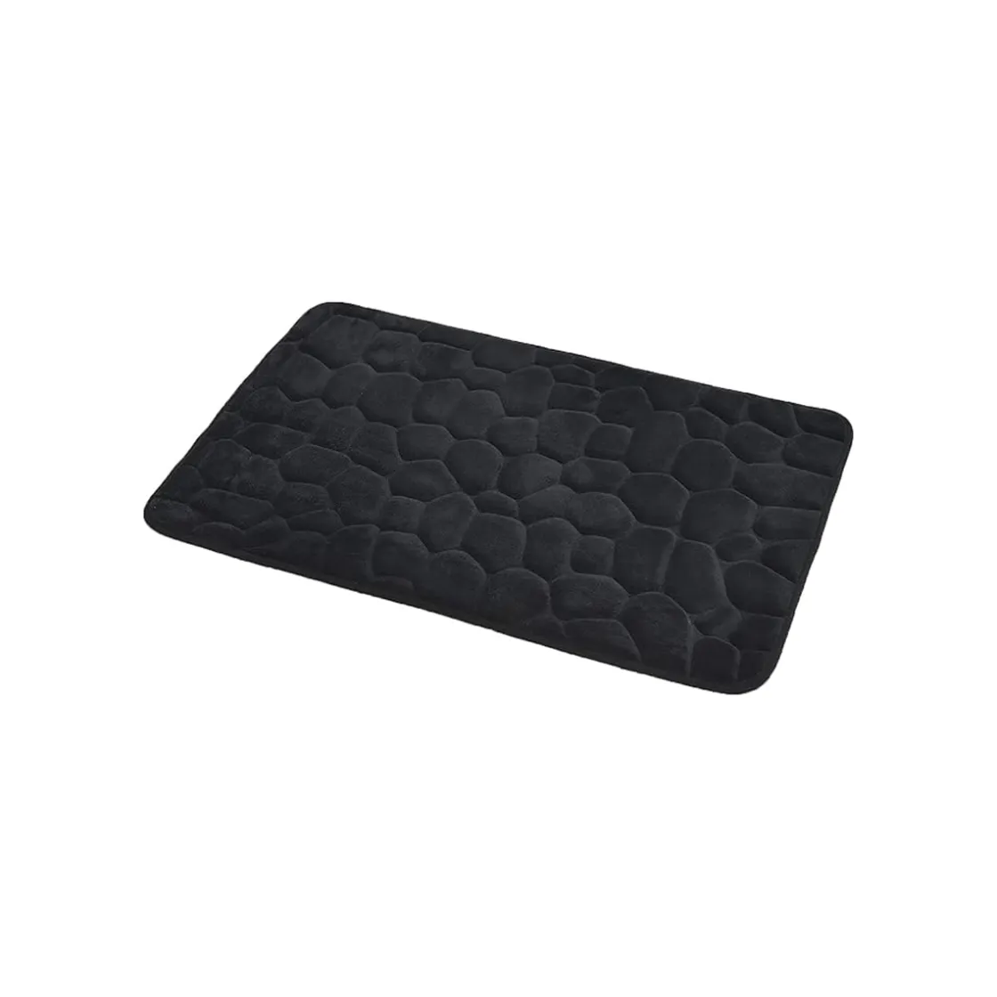 Alfombras De Baño>Alfombra de baño microfibra MEMOIRE negra 50x80cm
