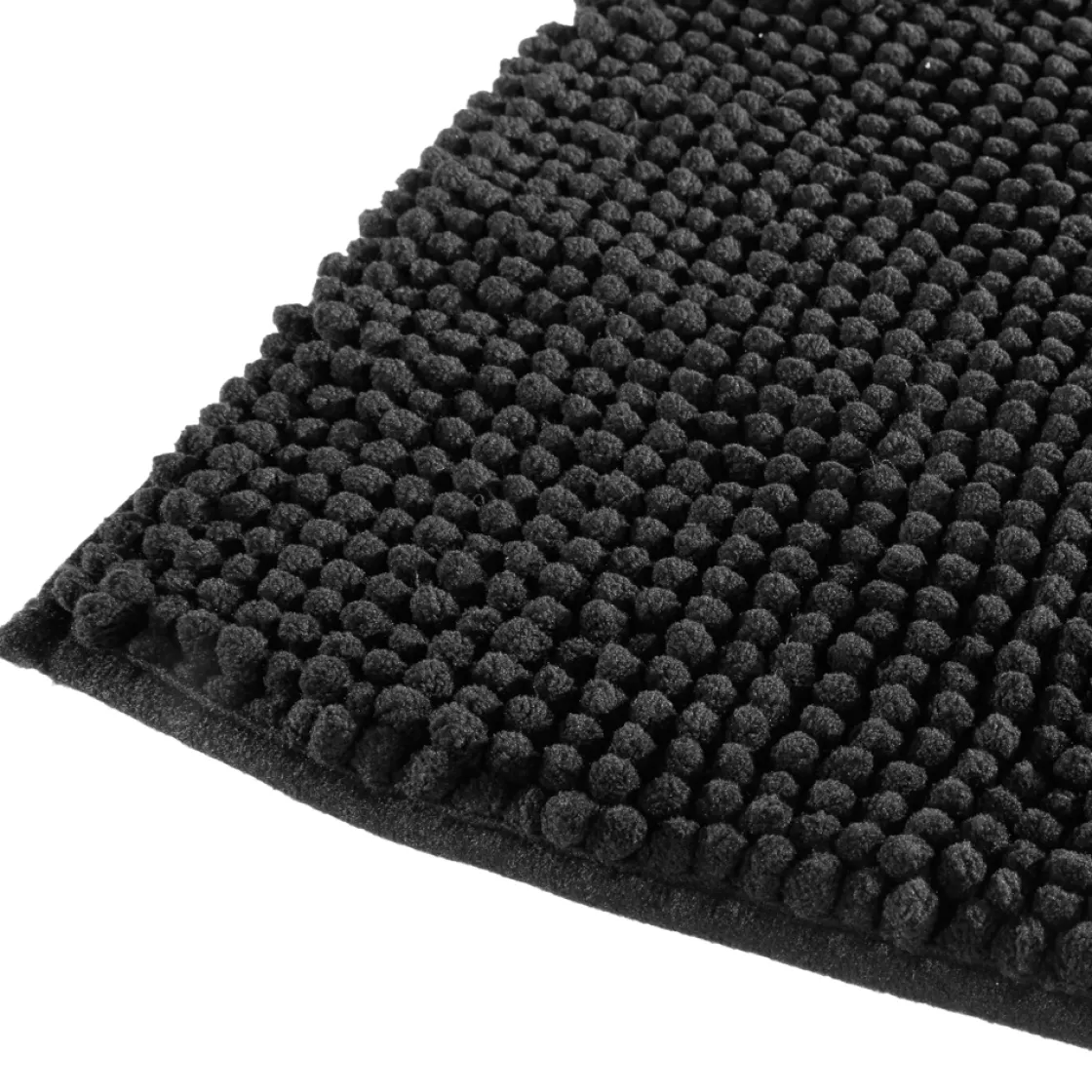5five Alfombras De Baño>Alfombra De Baño Negra Chenilla 80x50Cm