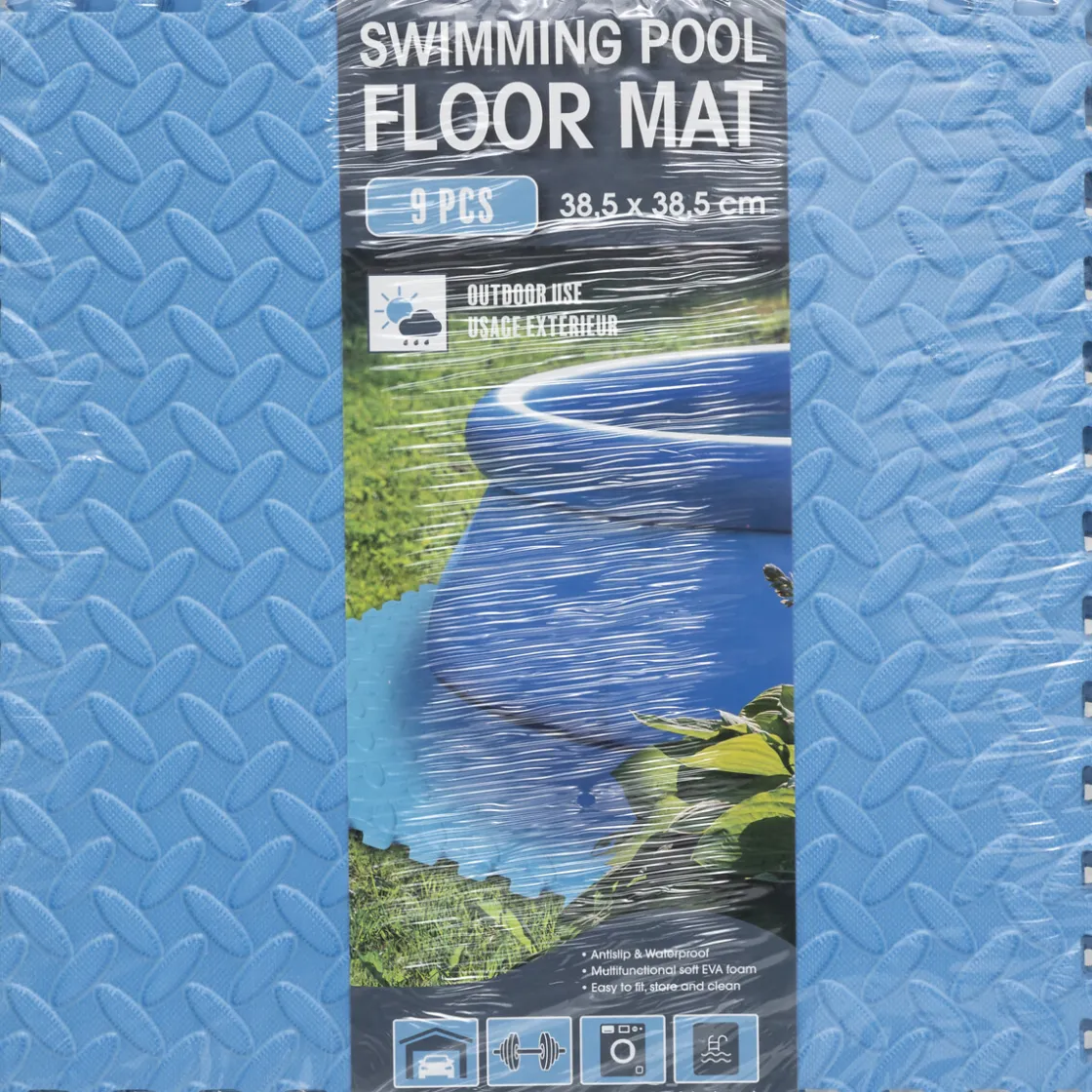Piscinas Y Accesorios>Alfombra de esponja para piscina azul 9 piezas