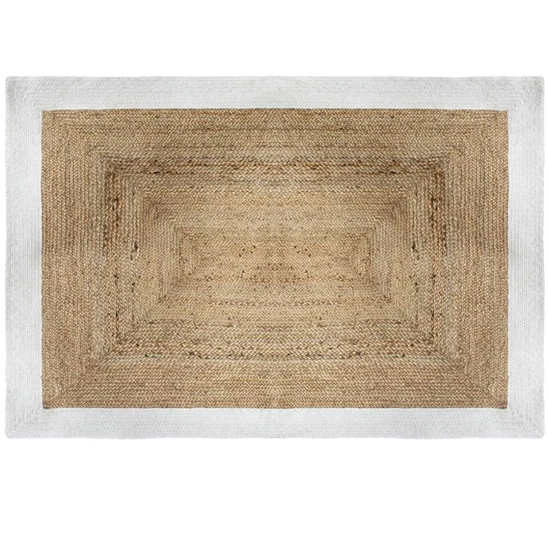 atmosphera Alfombras Decorativas>Alfombra de yute natural/blanca 120x170cm