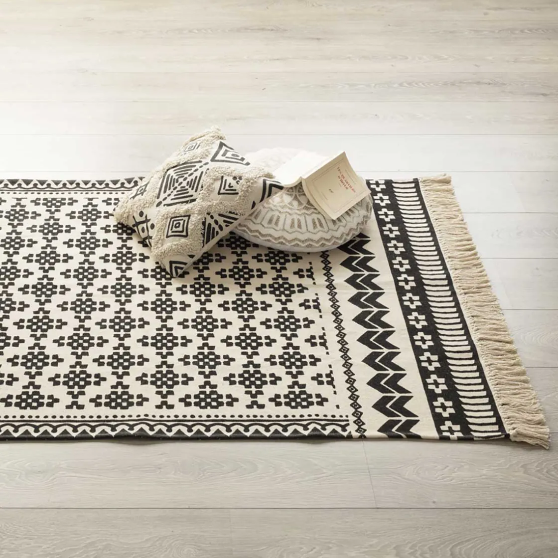 atmosphera Alfombras Decorativas>Alfombra Delhi Blanco/Negro 120x170Cm