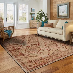 Alfombras Decorativas>Alfombra Lene Rojo/Beige 120x160Cm