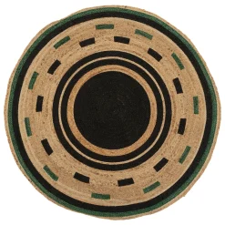 atmosphera Alfombras Decorativas>Alfombra redonda estampada MALAKITE de yute 120cm