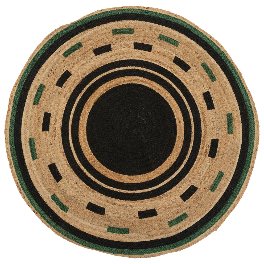 atmosphera Alfombras Decorativas>Alfombra redonda estampada MALAKITE de yute 120cm
