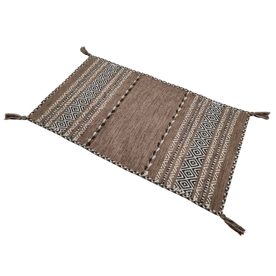 Alfombras De Cocina>Alfombra Tribal Marrón 60x200Cm