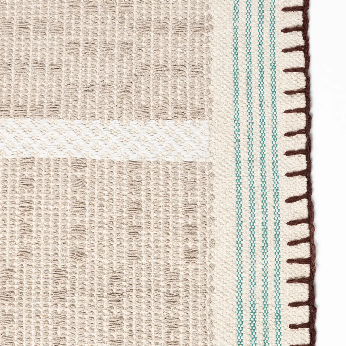 hôma Textil De Cocina>Alfombra WONJA taupe y azul 60x150cm