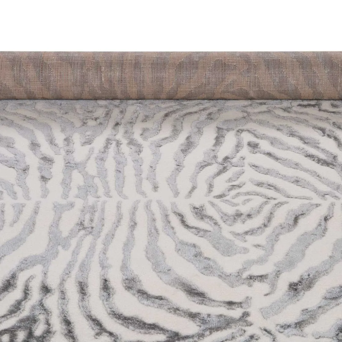 Alfombras Decorativas>Alfombra Zaha Cebra Gris 133x190Cm