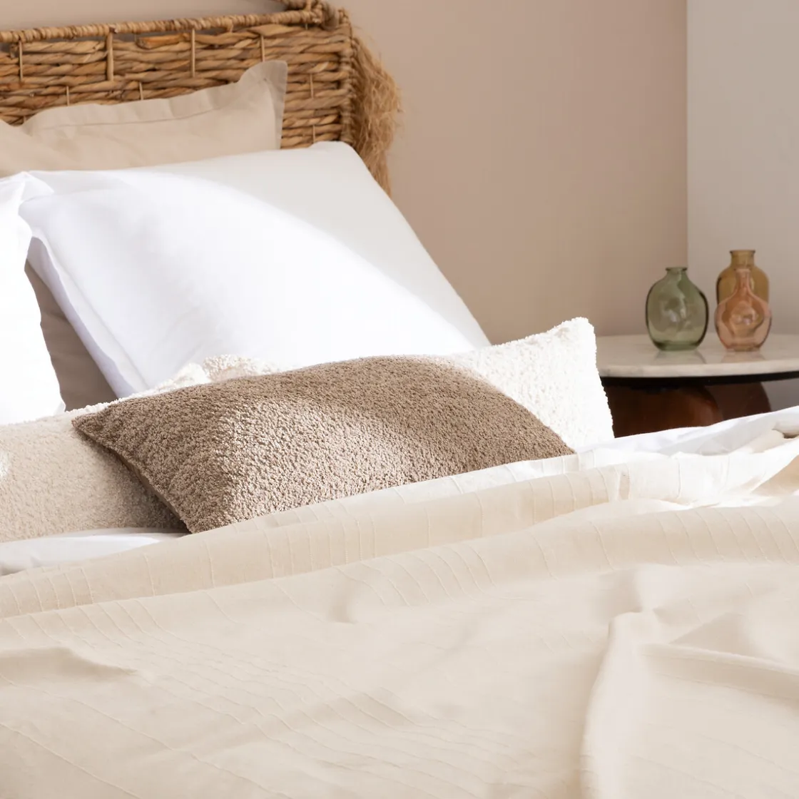 atmosphera Cojines Y Fundas Decorativas>Almohada Bouclette Gris Pardo 30x50cm