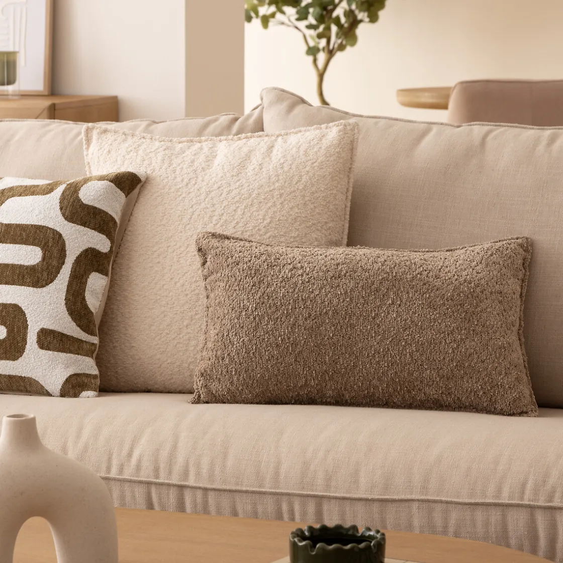 atmosphera Cojines Y Fundas Decorativas>Almohada Bouclette Gris Pardo 30x50cm
