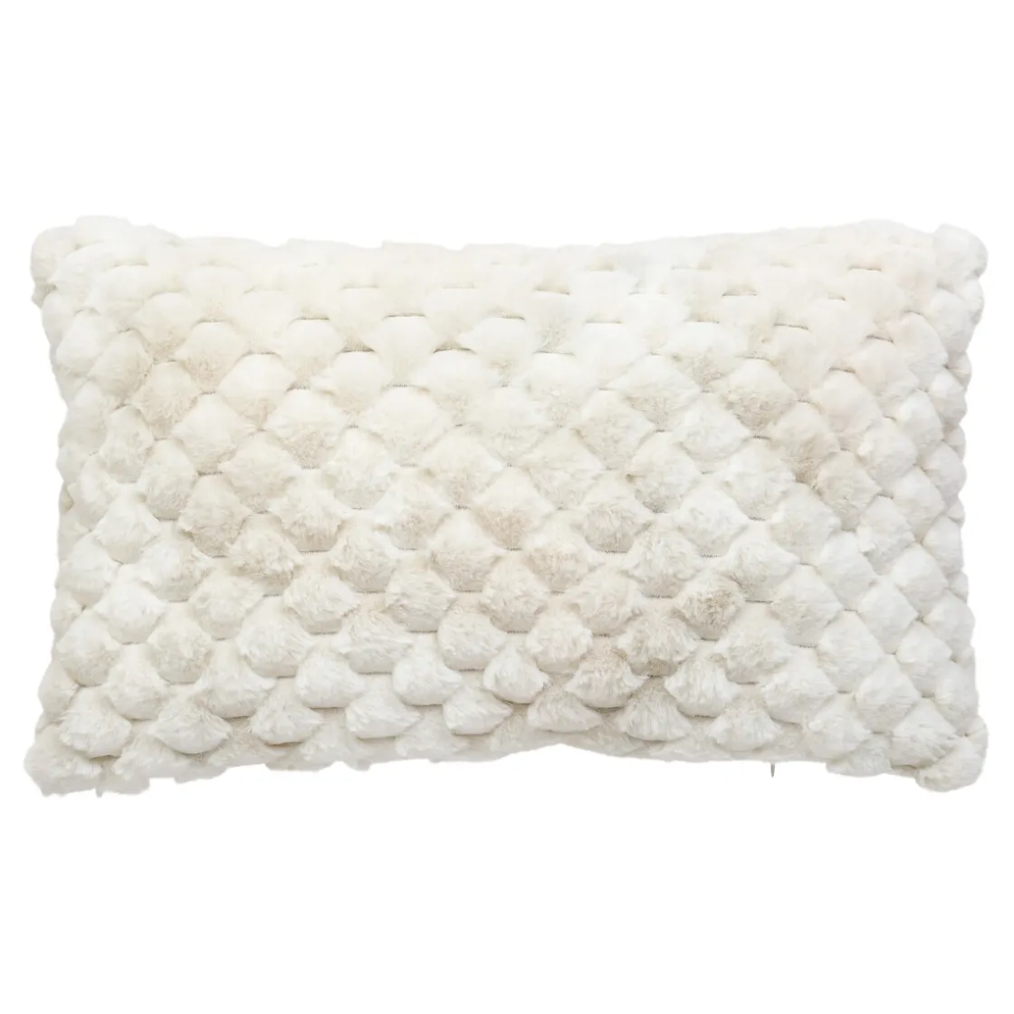 atmosphera Cojines Y Fundas Decorativas>Almohada de felpa beige INUIT 38x38cm