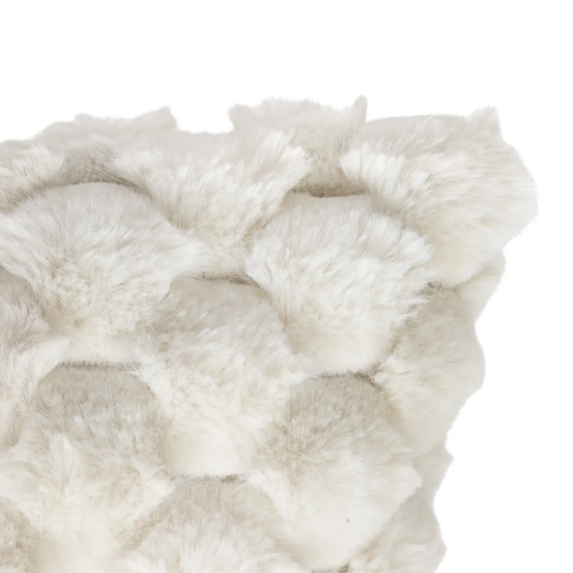 atmosphera Cojines Y Fundas Decorativas>Almohada de felpa beige INUIT 38x38cm