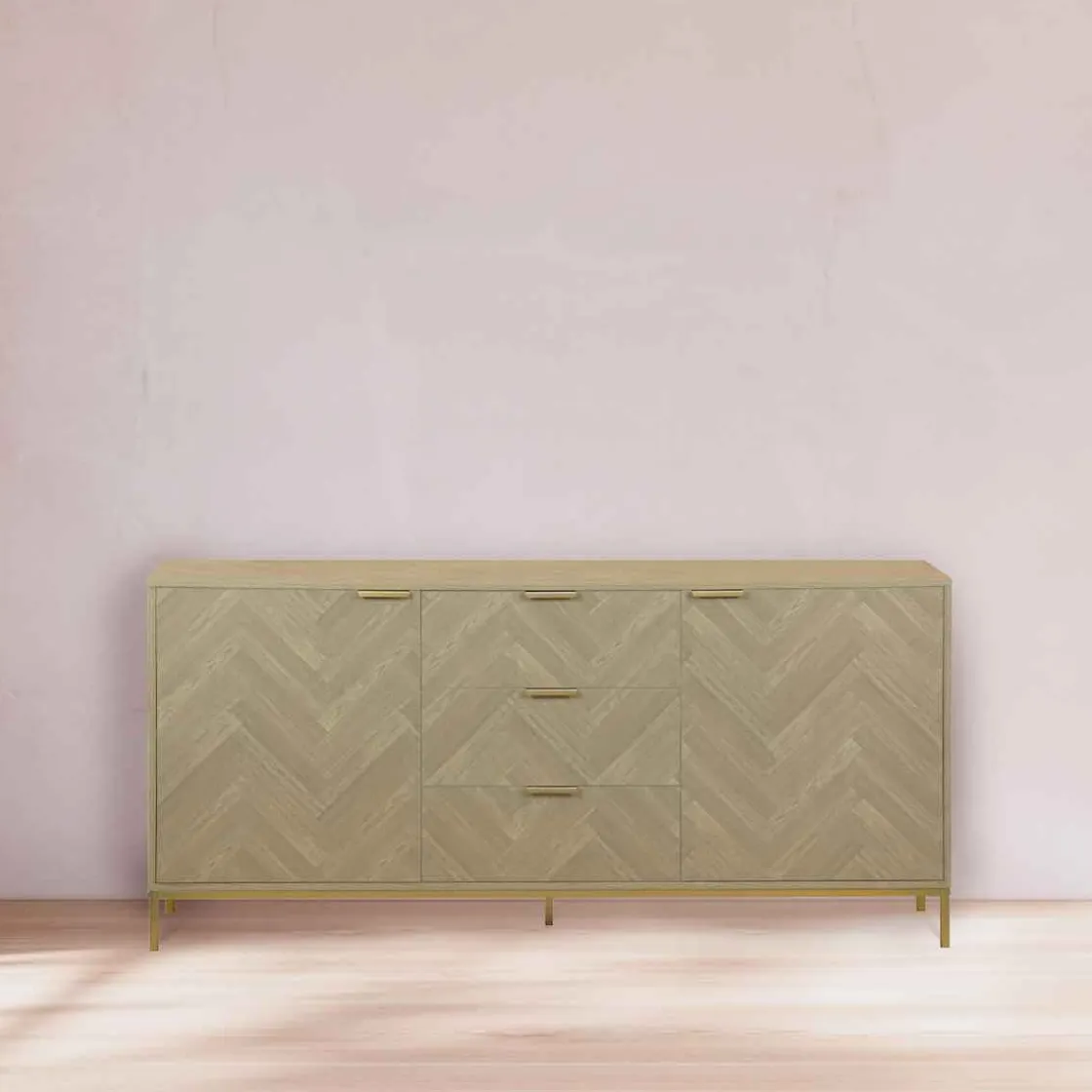 Aparadores Y Consolas|Estilo Contemporaneo>Aparador CHEVRON beige de mdf