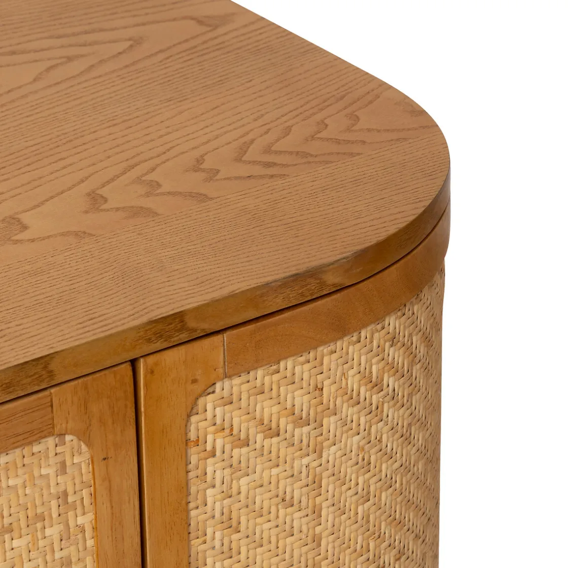 atmosphera Aparadores Y Consolas|Estilo Étnico>Aparador con 4 puertas de mdf y ratan KISCO