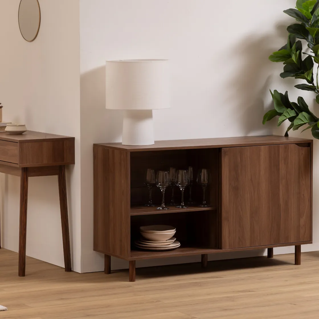 5five Aparadores Y Consolas>Aparador SLIDY marrón de mdf con 2 puertas