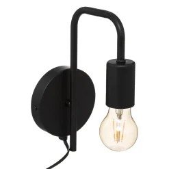 atmosphera Lámparas De Pared>Aplique de pared KELY negro de metal