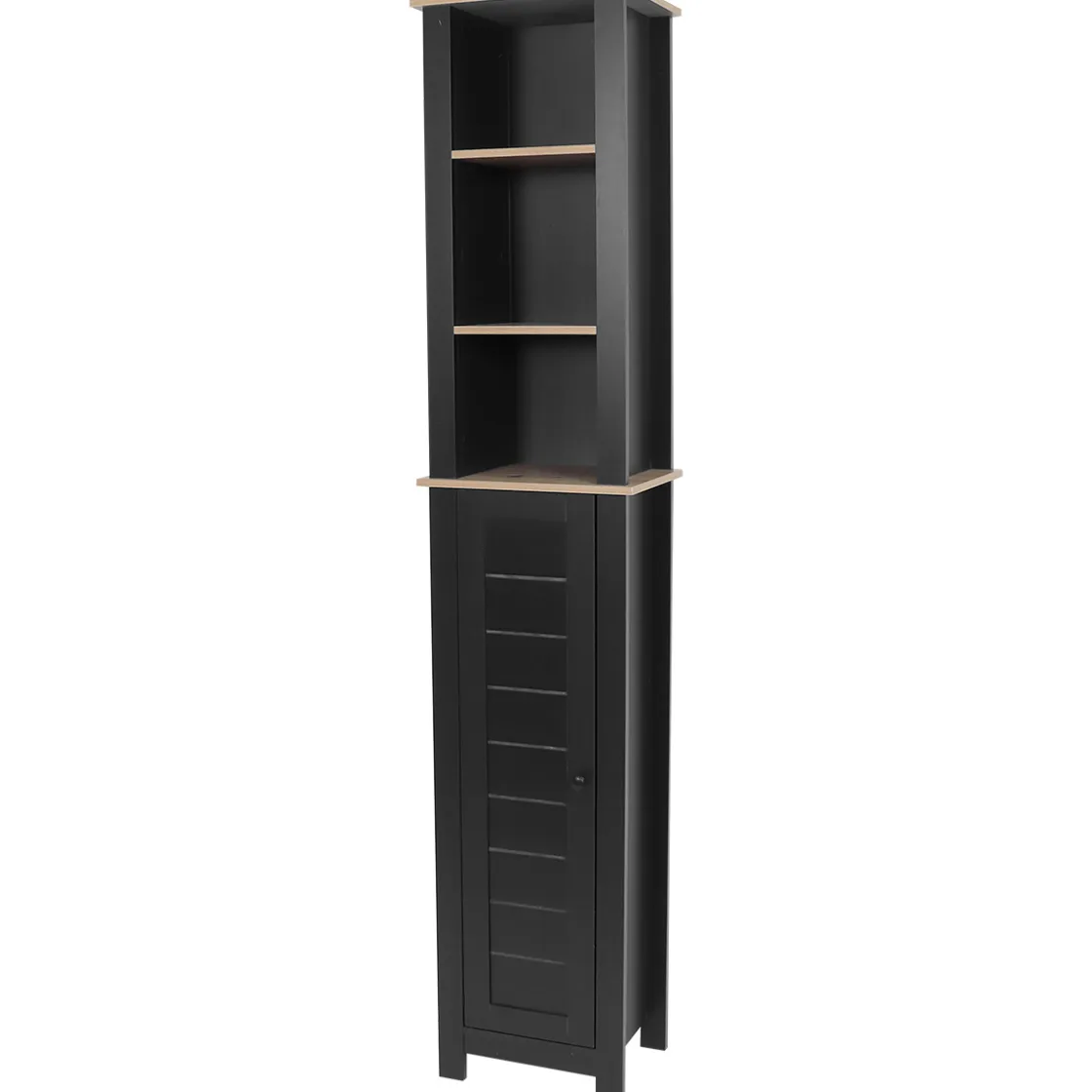 Muebles Con Lavabo Y Auxiliares>Armario alto wc ROMA negro y márron 173cm