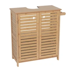 Muebles Con Lavabo Y Auxiliares>Armario bajo para lavabo TRINIDAD de mdf y bambú