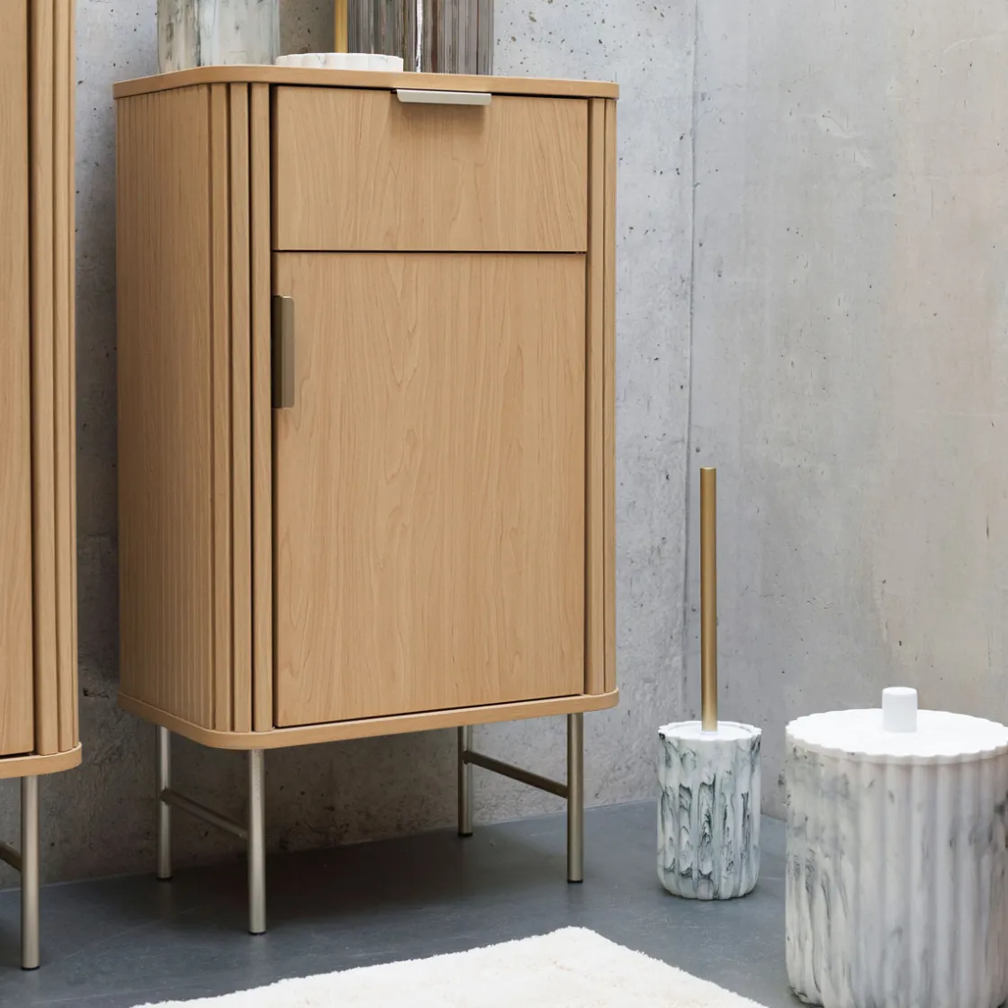 5five Muebles Con Lavabo Y Auxiliares>Armario con 1 puerta y cajón LIORA marrón