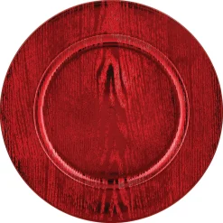 Platos>Bajoplato De Madera Rojo 33Cm