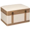 atmosphera Cestas Y Baúles|Estilo Étnico>Baúl Mdf Y Lino Tam. 2/3 44x31.5x29.5Cm