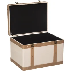 atmosphera Cestas Y Baúles|Estilo Étnico>Baúl Mdf Y Lino 38.5x26x24