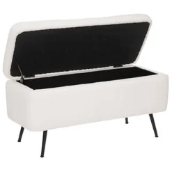 atmosphera Puff Y Banquitos|Estilo Contemporaneo>Banco Blanco Aurora Con Almacenaje