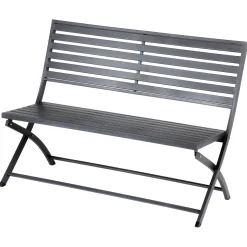 hespéride Sillas Y Pufs De Jardín>Banco plegable OLBIA gris graphite de metal