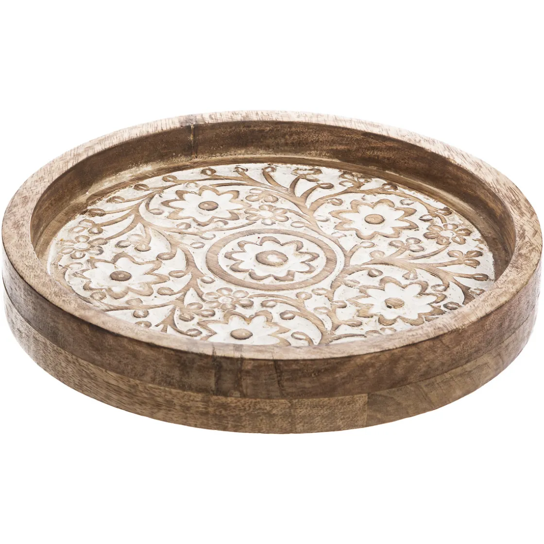 atmosphera Accesorios|Estilo Étnico>Bandeja De Madera Tamaño 1/2 22.5x4Cm