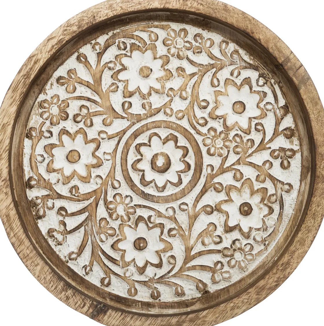 atmosphera Accesorios|Estilo Étnico>Bandeja De Madera Tamaño 1/2 22.5x4Cm