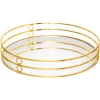 atmosphera Accesorios|Estilo Contemporaneo>Bandeja de vidrio con espejo FEEL dorada de metal