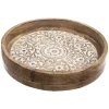 atmosphera Accesorios|Estilo Étnico>Bandeja Decorativa De Madera 34.5x6Cm