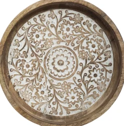atmosphera Accesorios|Estilo Étnico>Bandeja Decorativa De Madera 34.5x6Cm