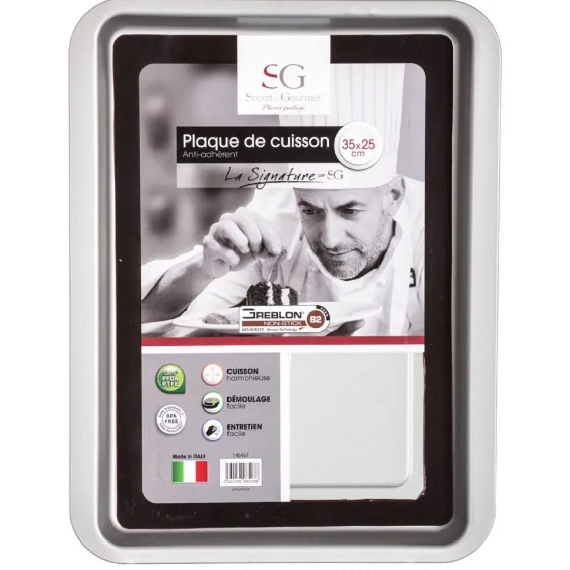 secret d'gourmet Moldes Y Otros Utensilios De Cocina>Bandeja Rect. Signature Negro 35x25Cm