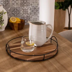 secret d'gourmet Encimera Y Lavavajillas>Bandeja redonda MINA natural de bambú 34cm