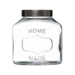 5five Platos Para Tartas, Tartas Y Bombones>Bombonera De Vidrio C/Tapa Inoxidable 1L