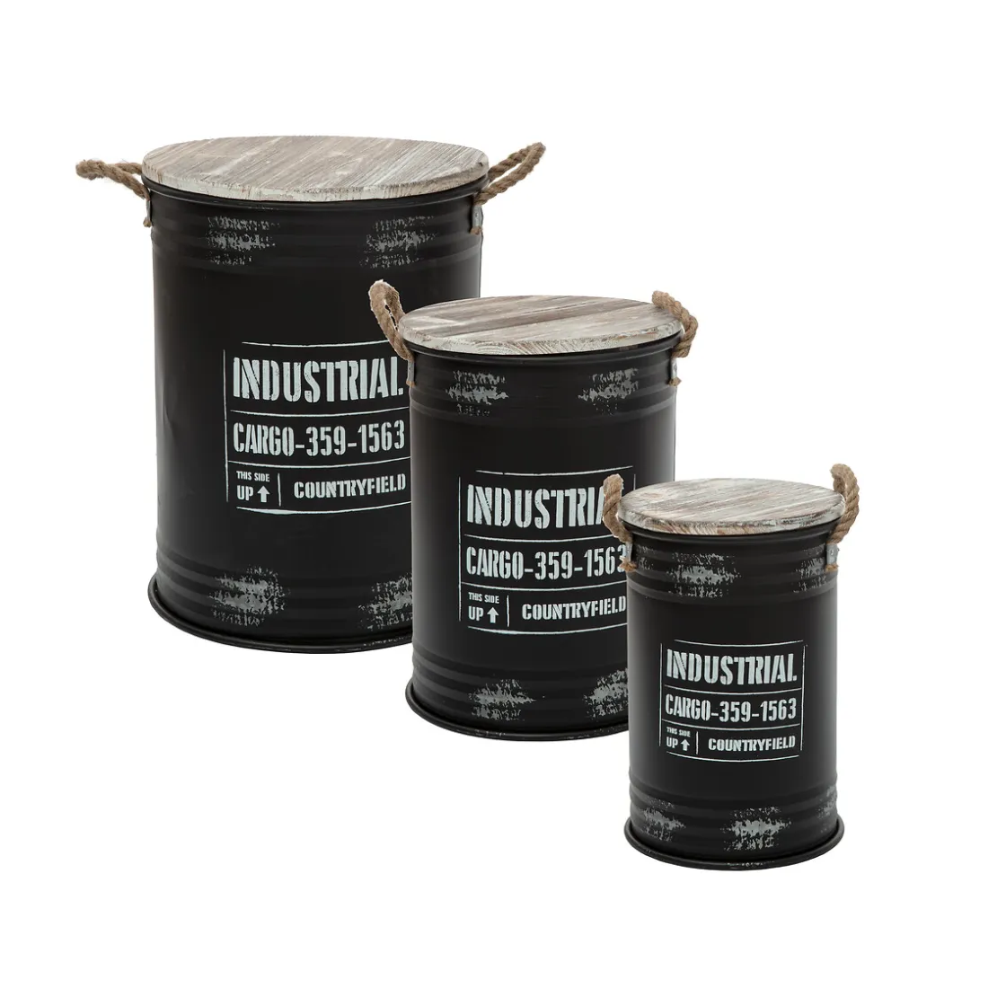 atmosphera Accesorios|Estilo Industrial>Bote Negro Tamaño 1/3 26.6x42Cm