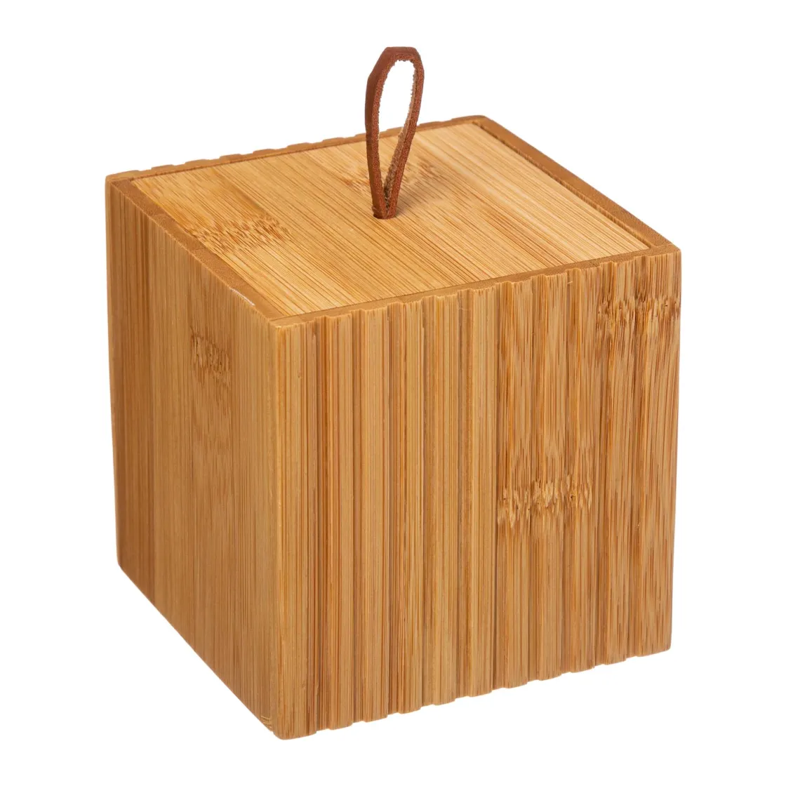 5five Accesorios De Lavabo>Bote P/Algodones De Bambú 9x9x9Cm