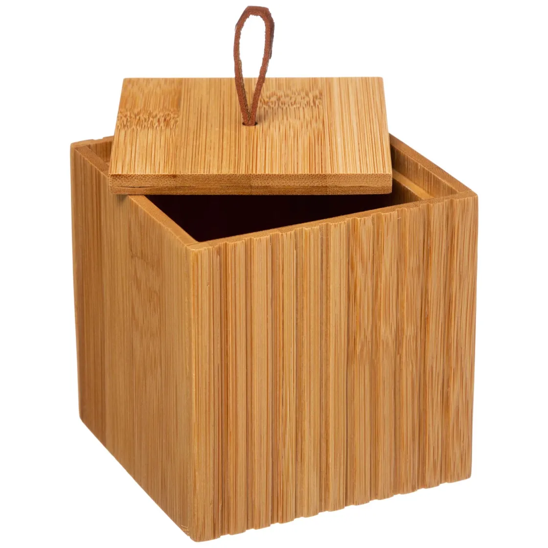 5five Accesorios De Lavabo>Bote P/Algodones De Bambú 9x9x9Cm