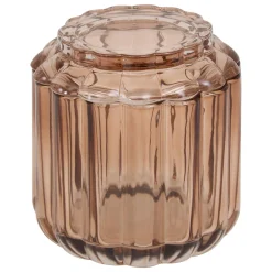 5five Accesorios De Lavabo>Bote para algodón FLOREA marrón de vidrio