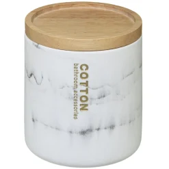 5five Accesorios De Lavabo>Bote Para Algodones Bambú Efecto Mármol