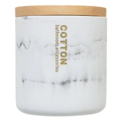 5five Accesorios De Lavabo>Bote Para Algodones Bambú Efecto Mármol