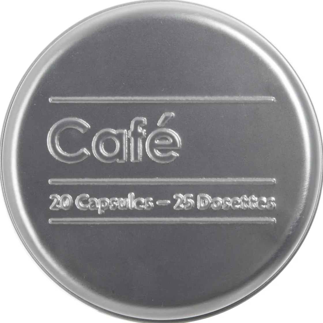 Cajas Y Frascos>Bote P/Capsulas Café Metálica C/Diseño