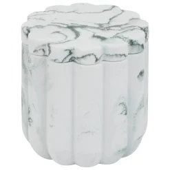 5five Accesorios De Lavabo>Botella para algodón MARBY blanco de poliresina